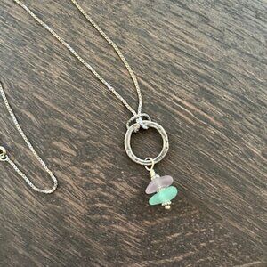 Sterling Silver and Sea Glass Necklace